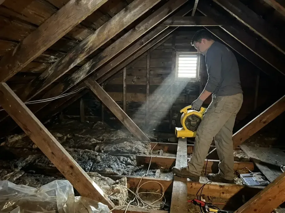 attic-water-damage-drying-proc-007 — frequently asked questions, Emergency Water Extraction & 24/7 Flood Response in Baxter…